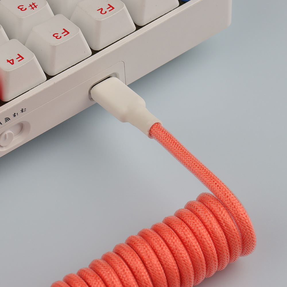 Coiled Cable Aviator Detachable GX16 for Mechanical Keyboard N3