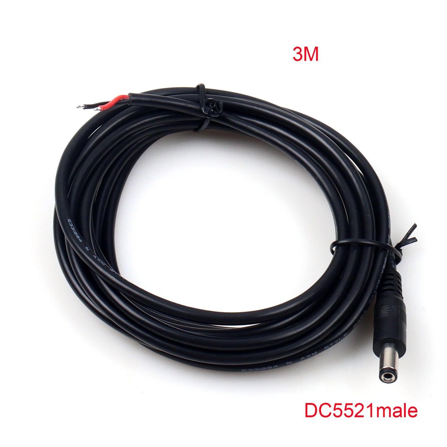 20Awg DC Male Female Cable 2.1x5.5mm Copper Wire 3A Current For LED Strip CCTV Camera 