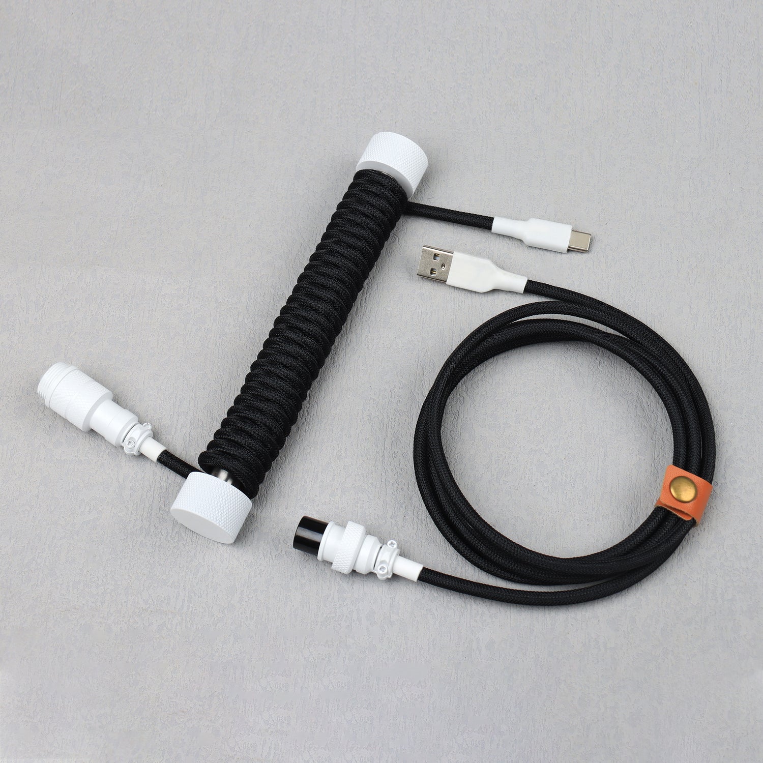 USB-A to USB-C Coiled Cable with Rod