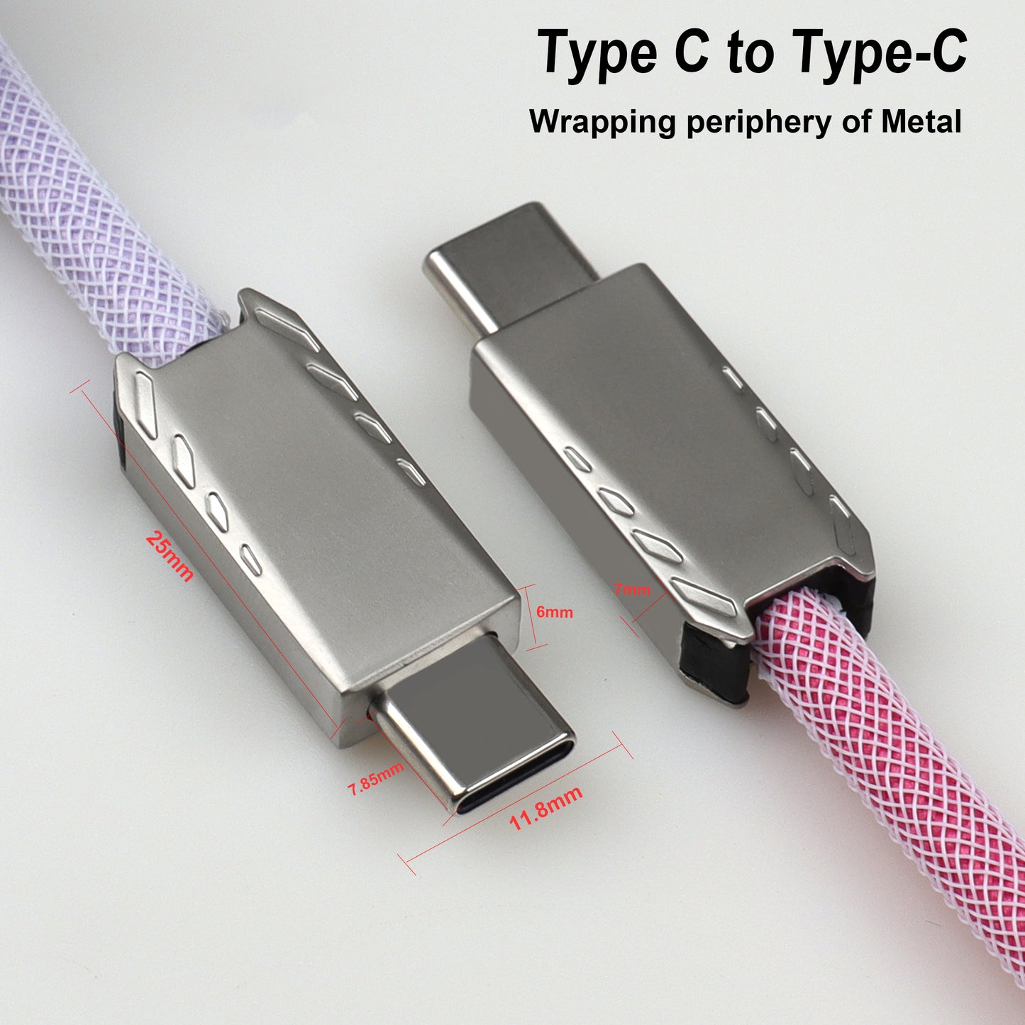 Cable Type C Spiral Gaming Keyboard Metal USB C Colorful Cable 2CL8