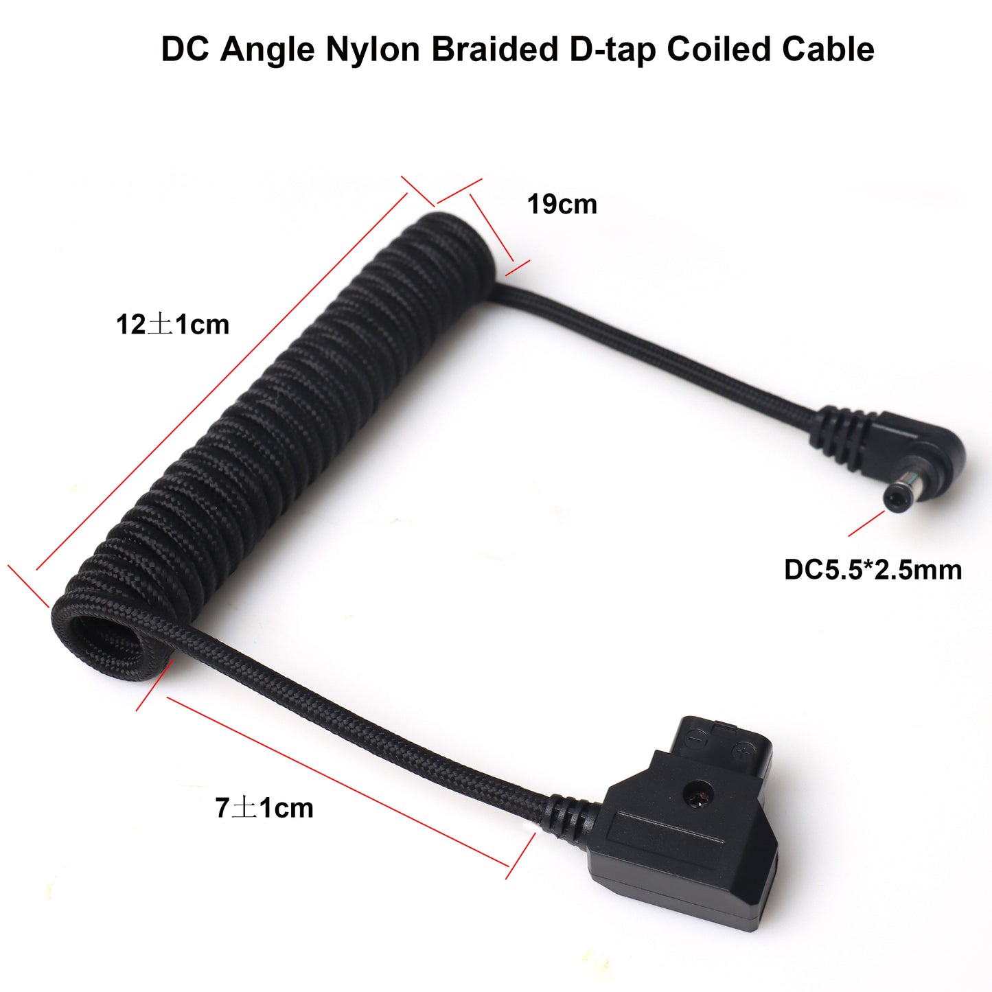 Nylon Cable 3pin XLR Female to Mini XLR Male End Cable D-tap to DC 5.5X2.5mm Straight Data Cable