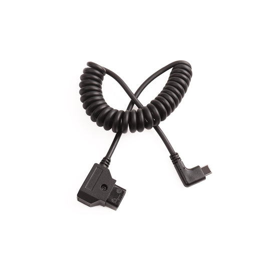 LANO D-Tap to Right Angle Type C coiled Cable for DSLR Rig Power V-Mount Anton Camera Monitor Power Cord