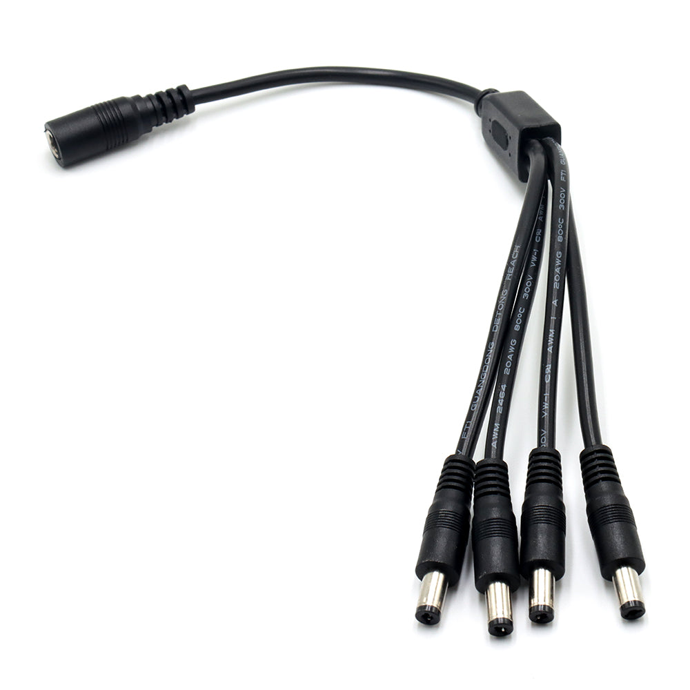 5.5x2.1mm DC Power Cable 1 Female to 2,3,4,5 Male Plug Splitter Adapter for Security CCTV Camera and LED Strip