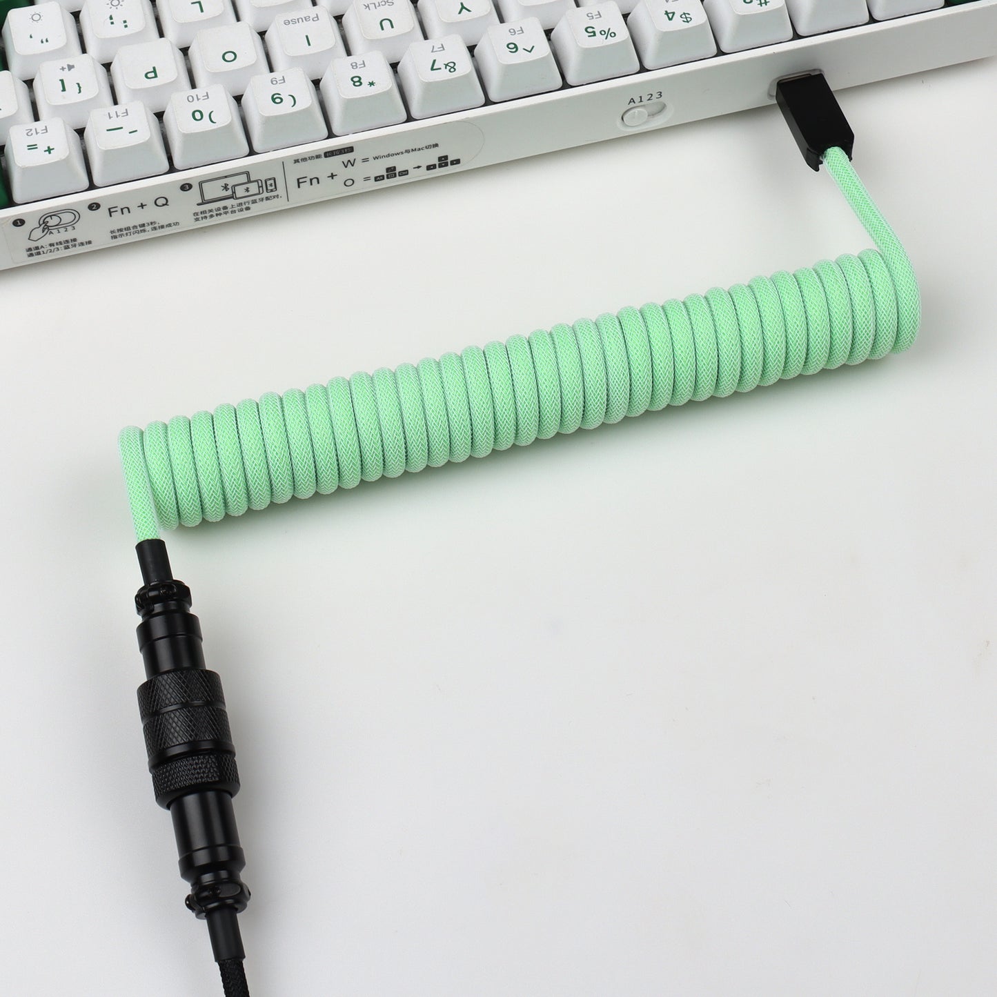 USB Coiled Cable for Mechanical Keyboard Aviation Connector DL16