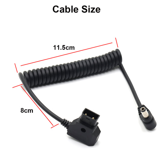 D-tap to DC 5.5x2.5mm 2.1mm Angle Male Cable for V-Mount Anton Camera Monitor Power Cord