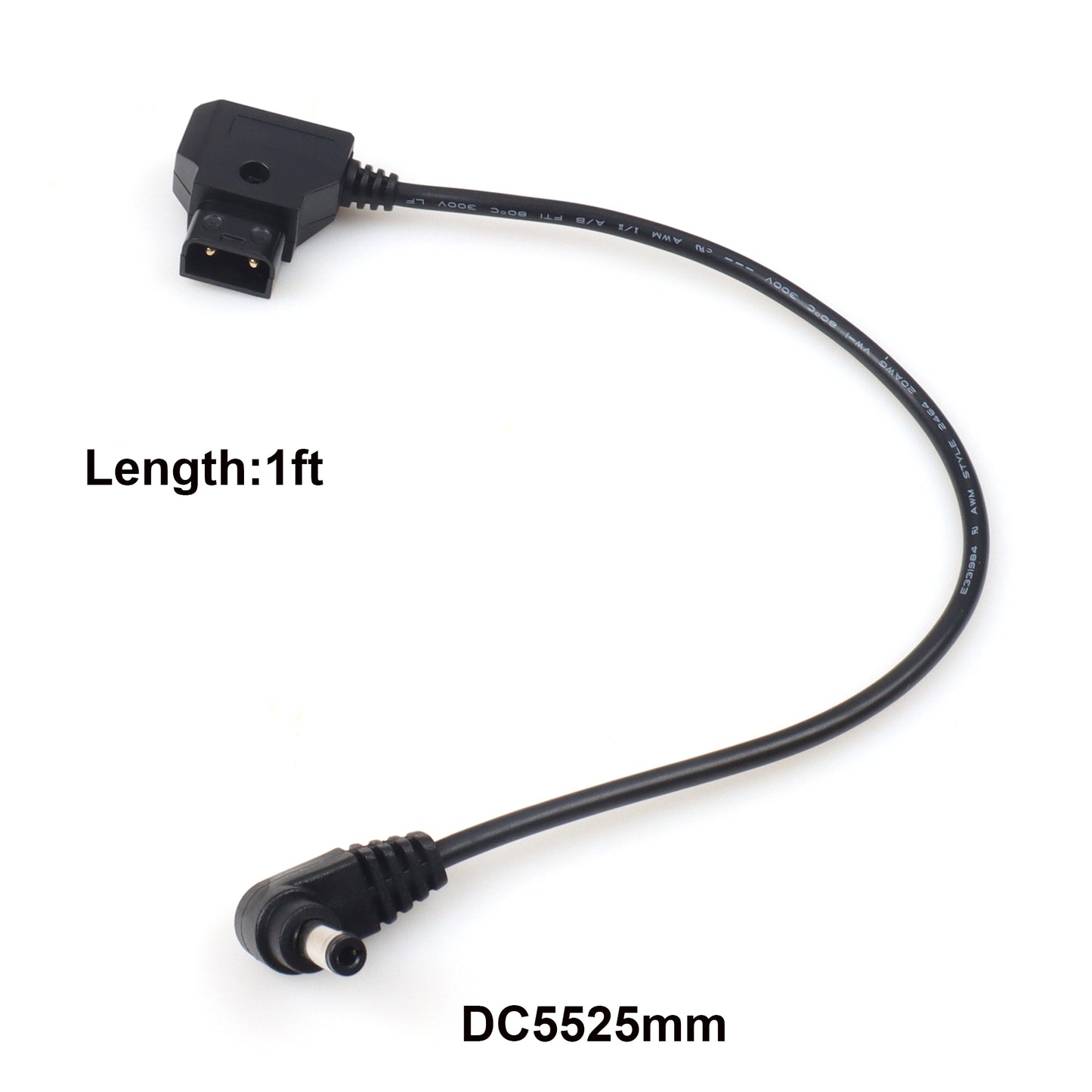 D-tap to DC 5.5x2.5mm 2.1mm Angle Male Cable for V-Mount Anton Camera Monitor Power Cord