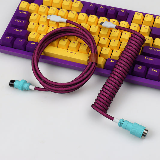 spiral usb cable keyboard