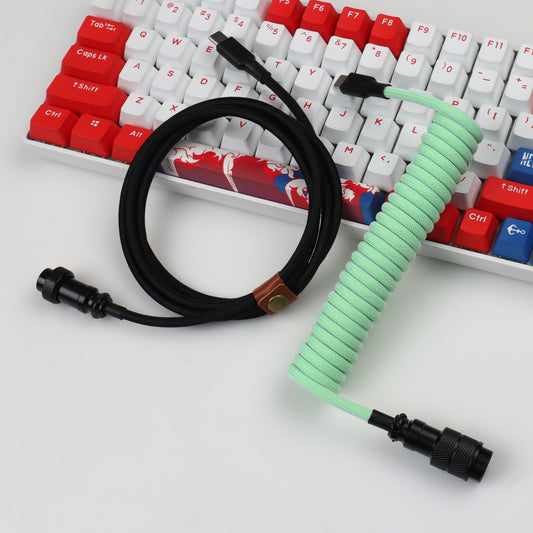 cable coiled keyboard type-c