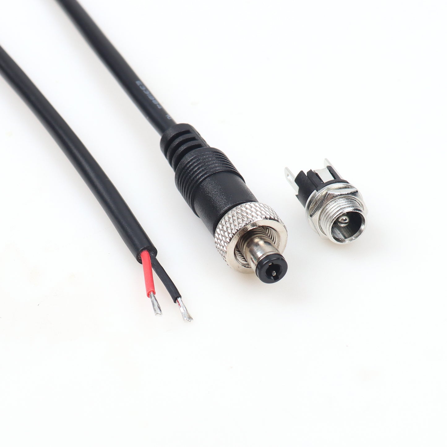 DC Male with Locking  5.5x2.5cm +Screw Thread Base Set Power Plug Connector Cable 20AWG