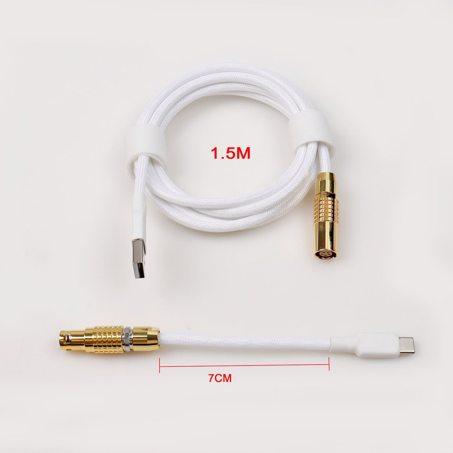 USB C Paracord Keyboard Cable with FGG Aviation Connector