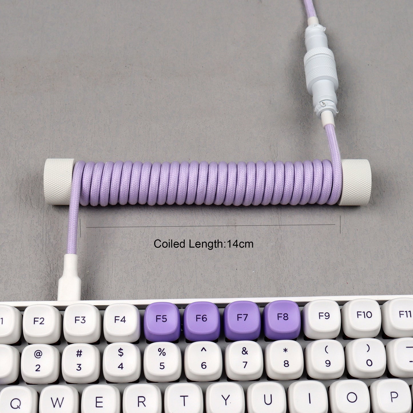 C to C Style Coiled Keyboard Cable with Protection Rod