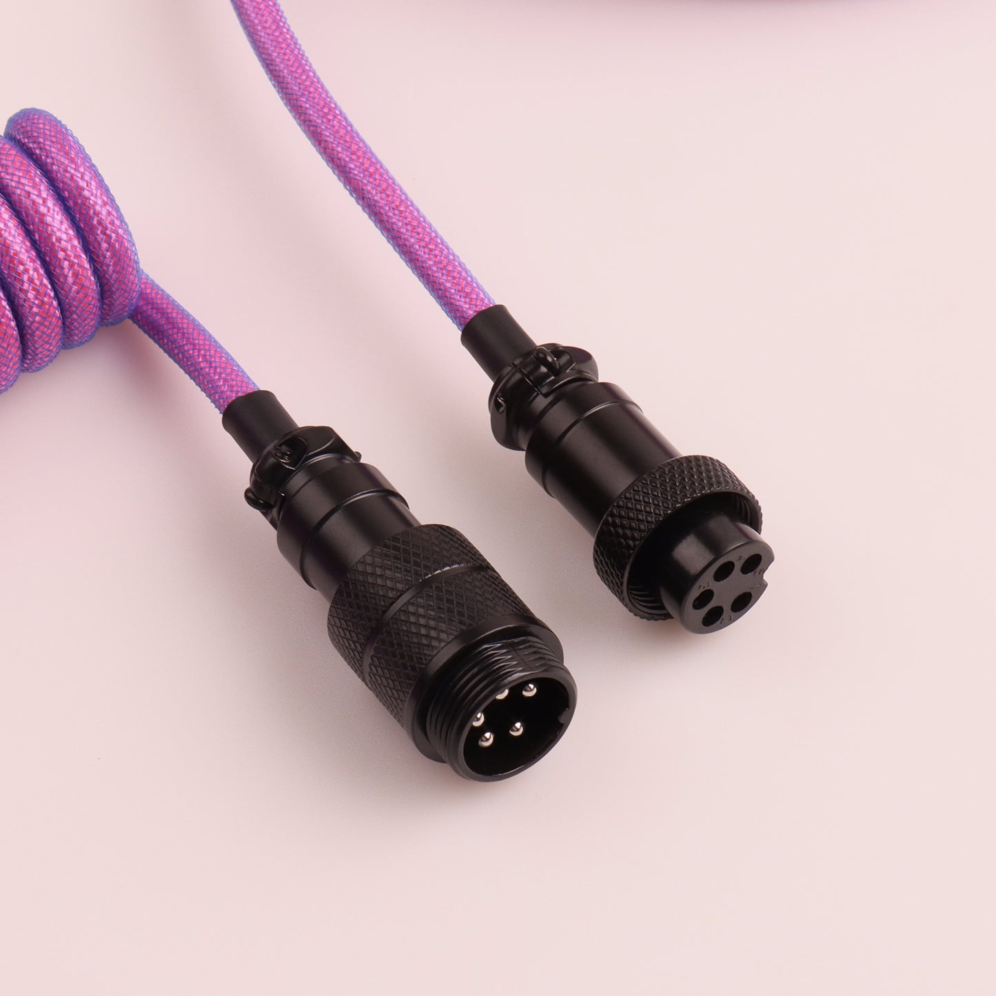 D12 Mechanical Keyboard Cable Coiled USB to Type C Wire 5P Aviation Connector