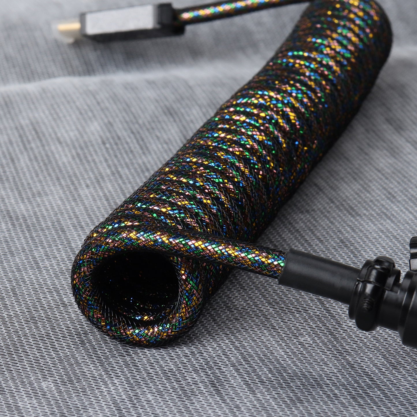 Mechanical Type C Cable Spiral Paracord Sleeve Coiled Keyboard Accessory