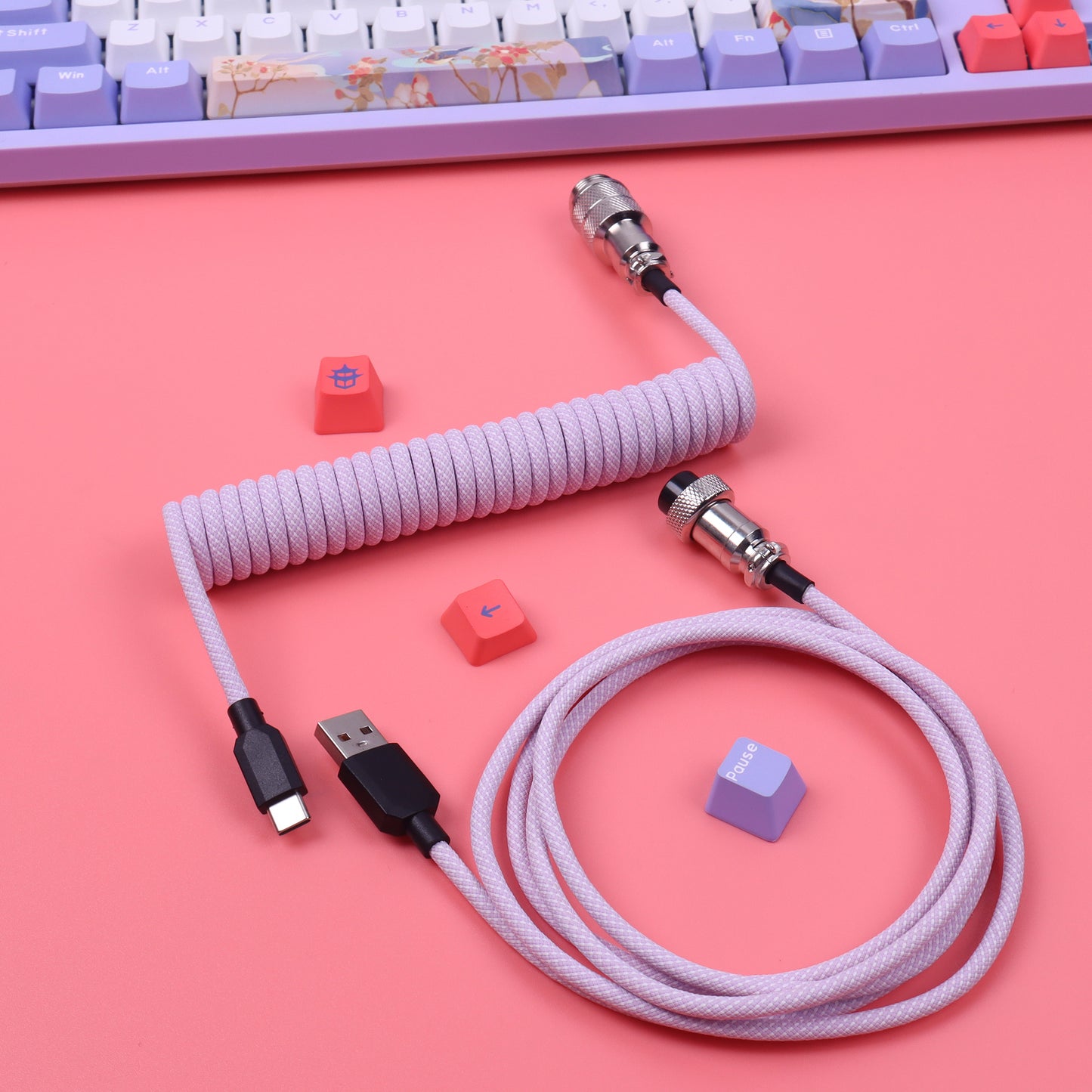 Gaming Keyboard Cable Moilding Type-C to USB A Aviation Connector M8