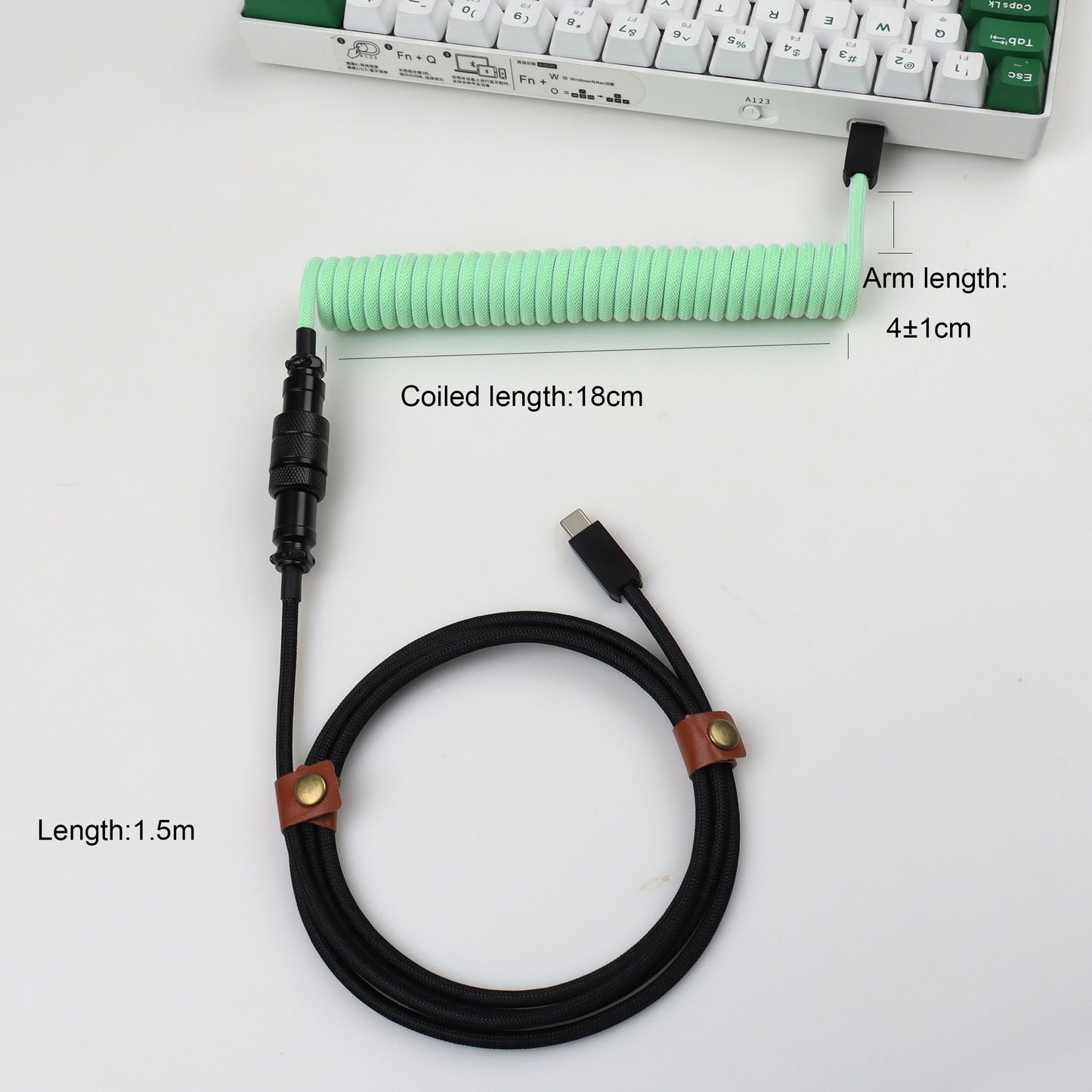 Coil Cables Keyboard C to C Style GX16 Aviator Desktop Computer 2CL5