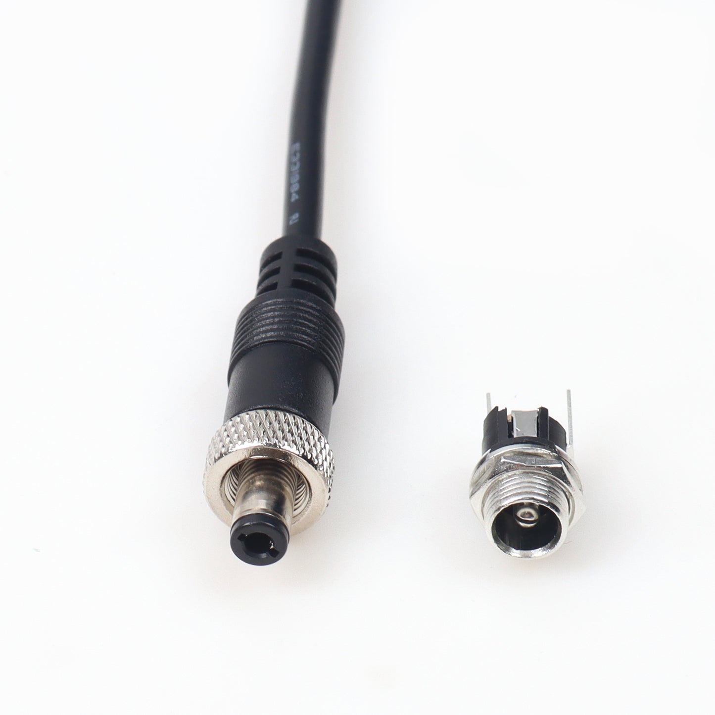 DC Male with Locking  5.5x2.5cm +Screw Thread Base Set Power Plug Connector Cable 20AWG