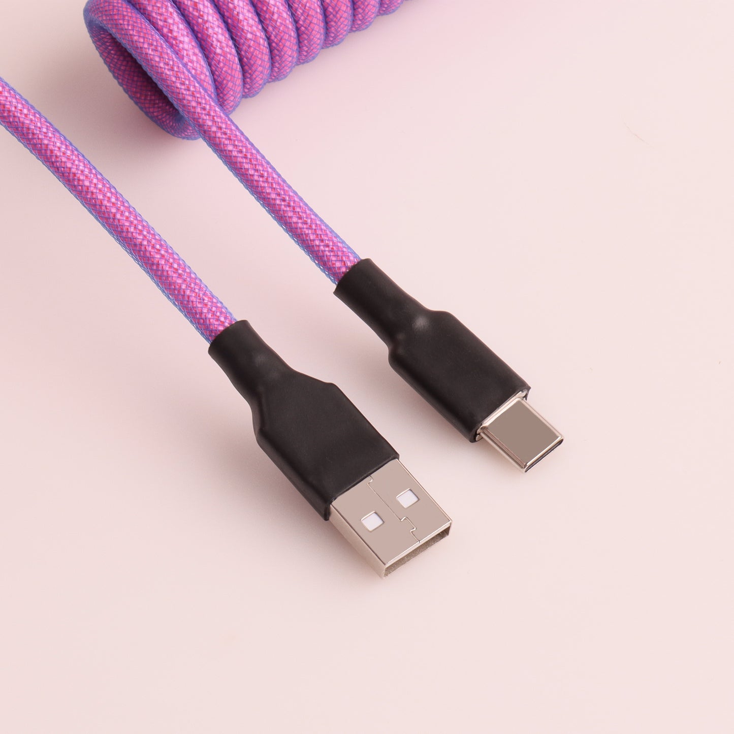 D12 Mechanical Keyboard Cable Coiled USB to Type C Wire 5P Aviation Connector