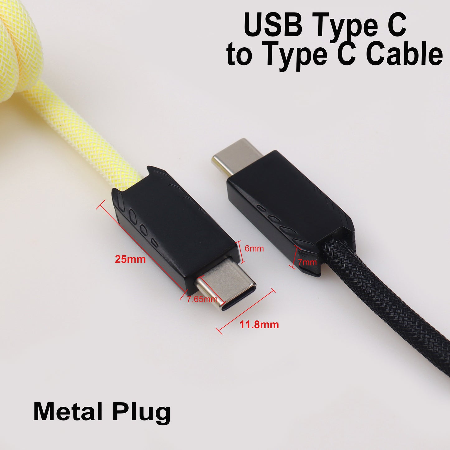 Type C Gaming Cable for Mechanical Keyboard Spiral Paracord Accessory 2CL7