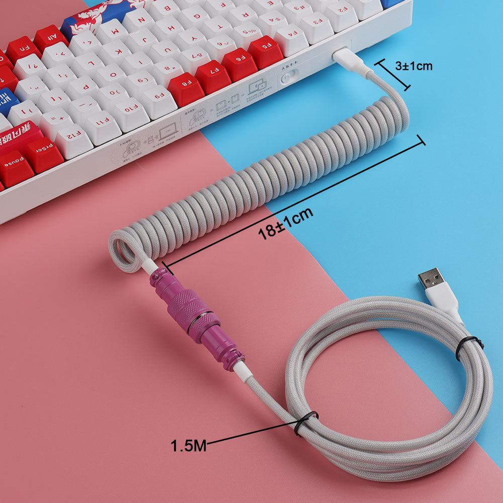 Custom Coiled Cable Type C to USB 1.5M Mechanical Keyboard Wire DL1