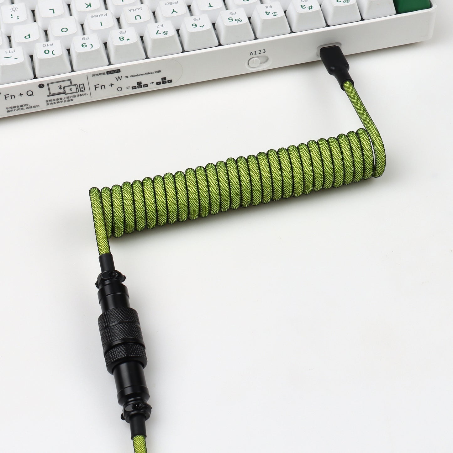 USB Spiral Cable Type C for Keyboard Desktop Computer Aviation Connector 2C5