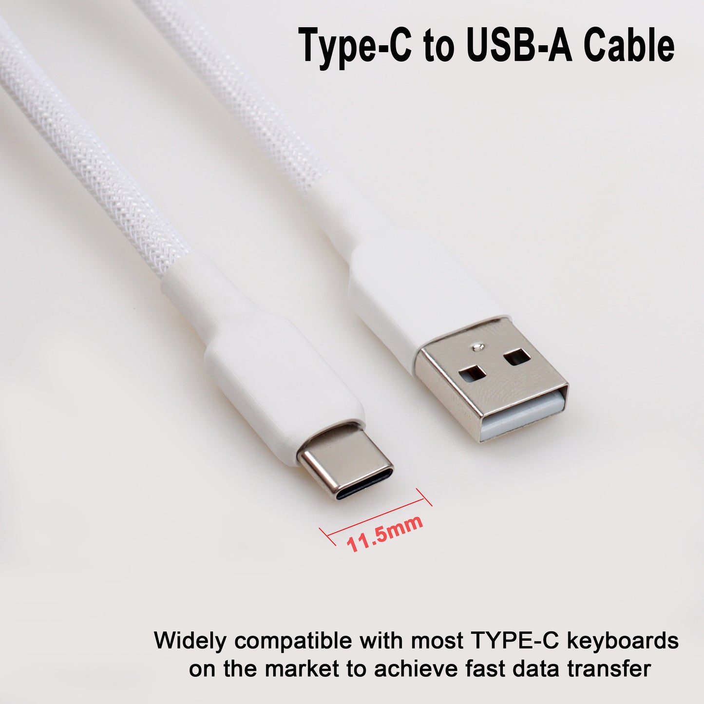 USB C Paracord Keyboard Cable with FGG Aviation Connector