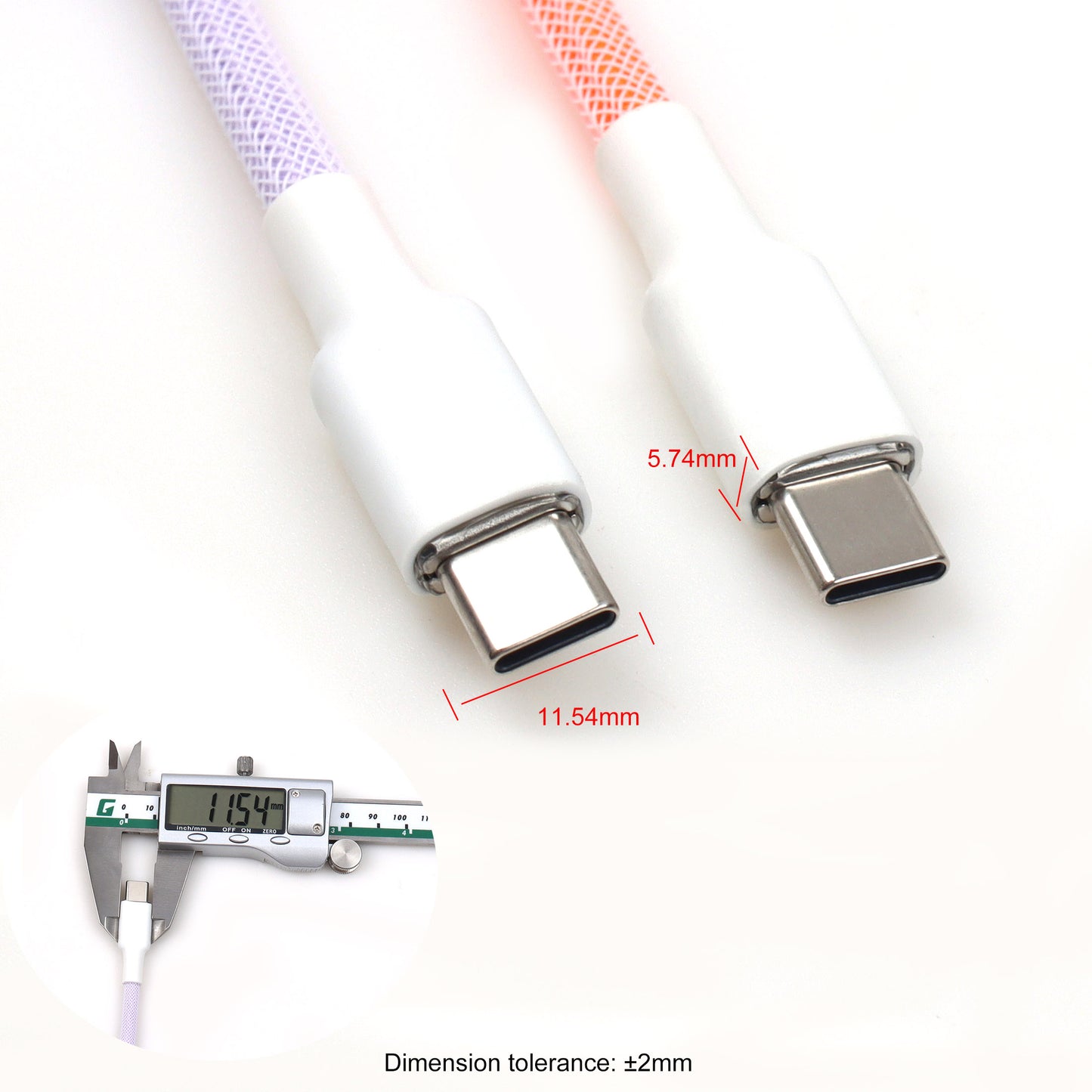 Type C to C End Coiled Mechanical Keyboard Cable 2C2