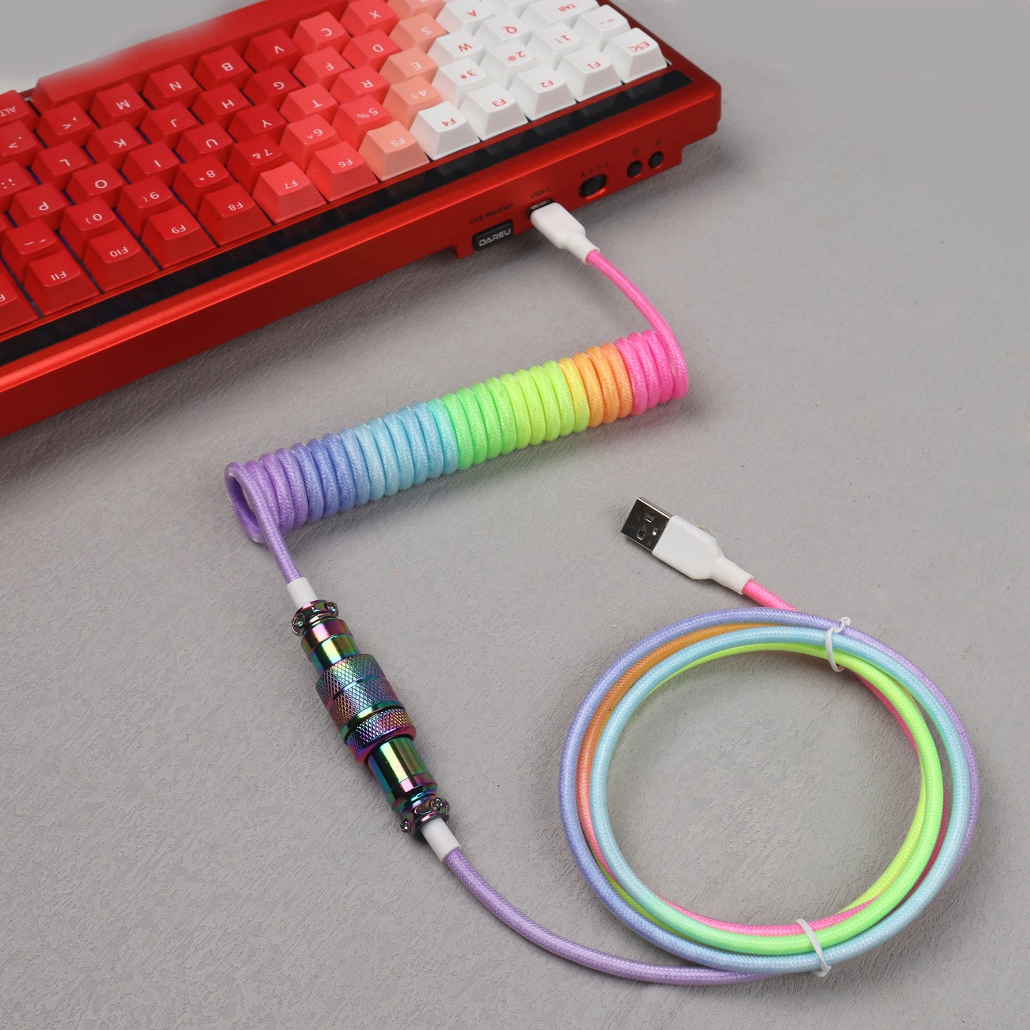 D48 Mechanical Keyboard Coiled Cable Type C Interface