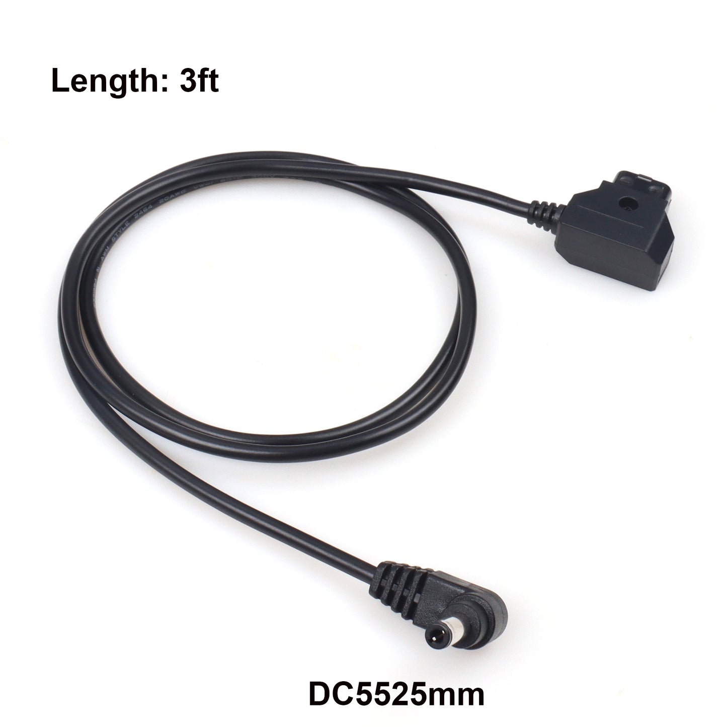 D-tap to DC 5.5x2.5mm 2.1mm Angle Male Cable for V-Mount Anton Camera Monitor Power Cord