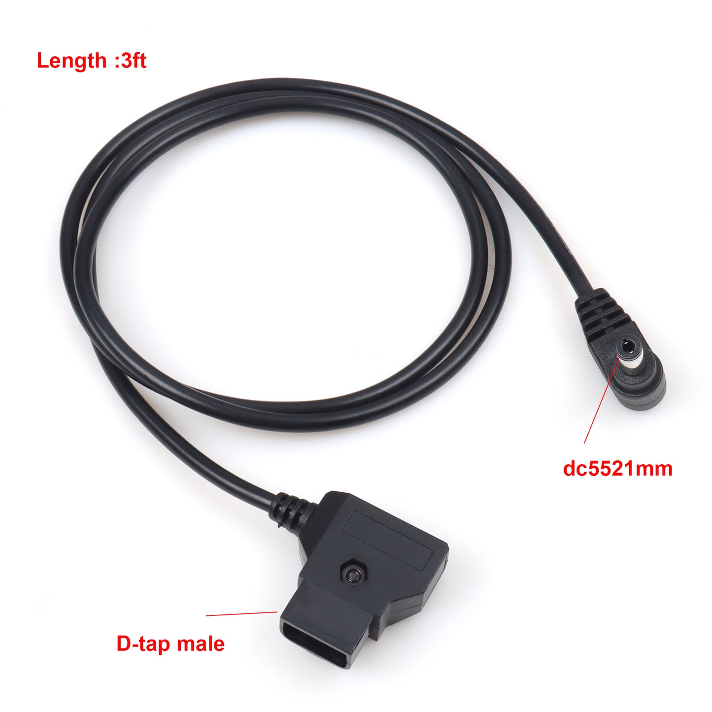 D-tap to DC 5.5x2.5mm 2.1mm Angle Male Cable for V-Mount Anton Camera Monitor Power Cord