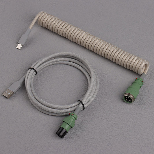 USB C Spiral Custom Make PET Double Sleeved USB to Type C Cable DL2