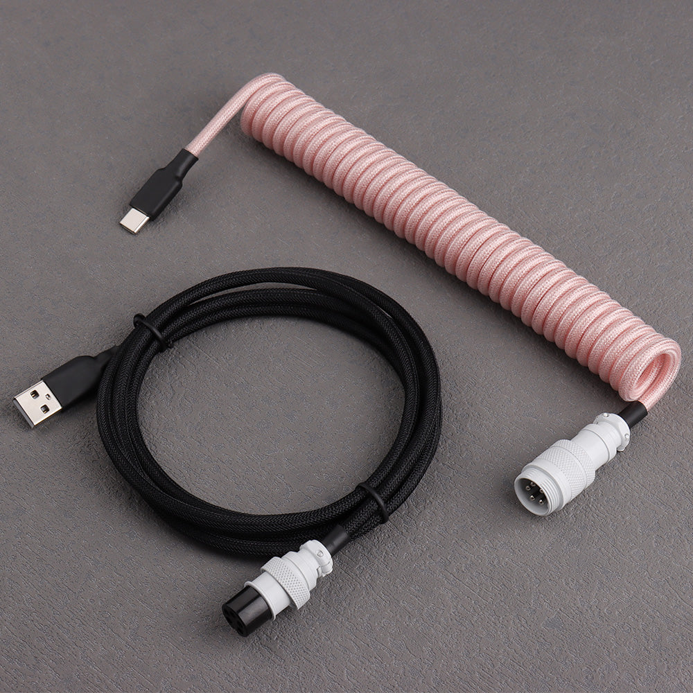 Spiral Cable Keyboard Desktop Computer Aviation USB Connector DL4