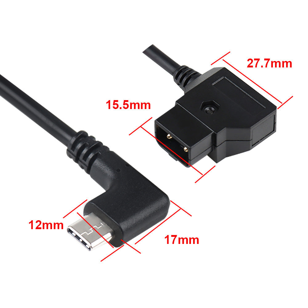 LANO D-Tap to Right Angle Type C coiled Cable for DSLR Rig Power V-Mount Anton Camera Monitor Power Cord