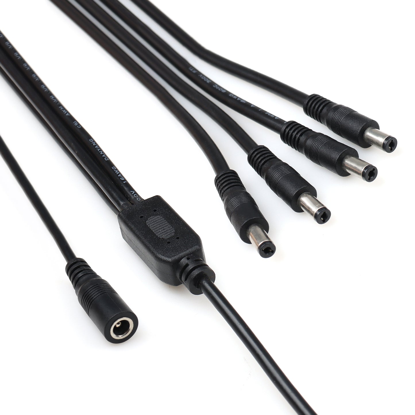 5.5x2.1mm DC Power Cable 1 Female to 2,3,4,5 Male Plug Splitter Adapter for Security CCTV Camera and LED Strip