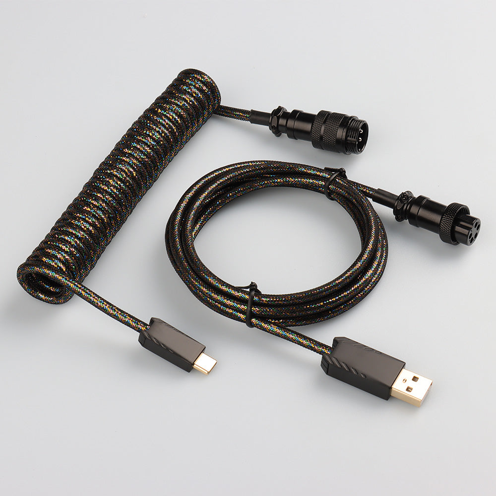 Mechanical Type C Cable Spiral Paracord Sleeve Coiled Keyboard Accessory