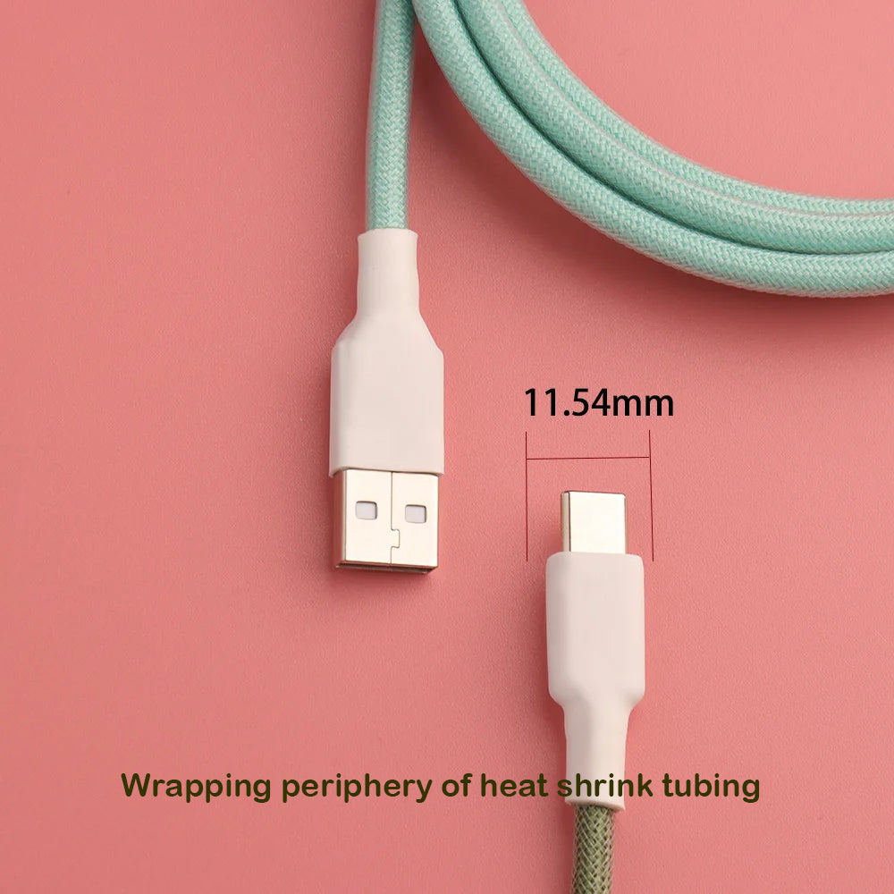 D38 Coiling Type C Cable For Mechanical Gaming Keyboard