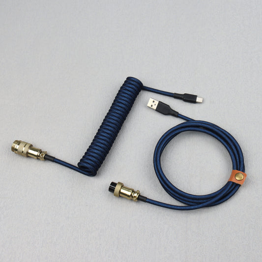 D25 Aviation Cable Keyboard Type-C to USB Coiled Customized Computer Wire