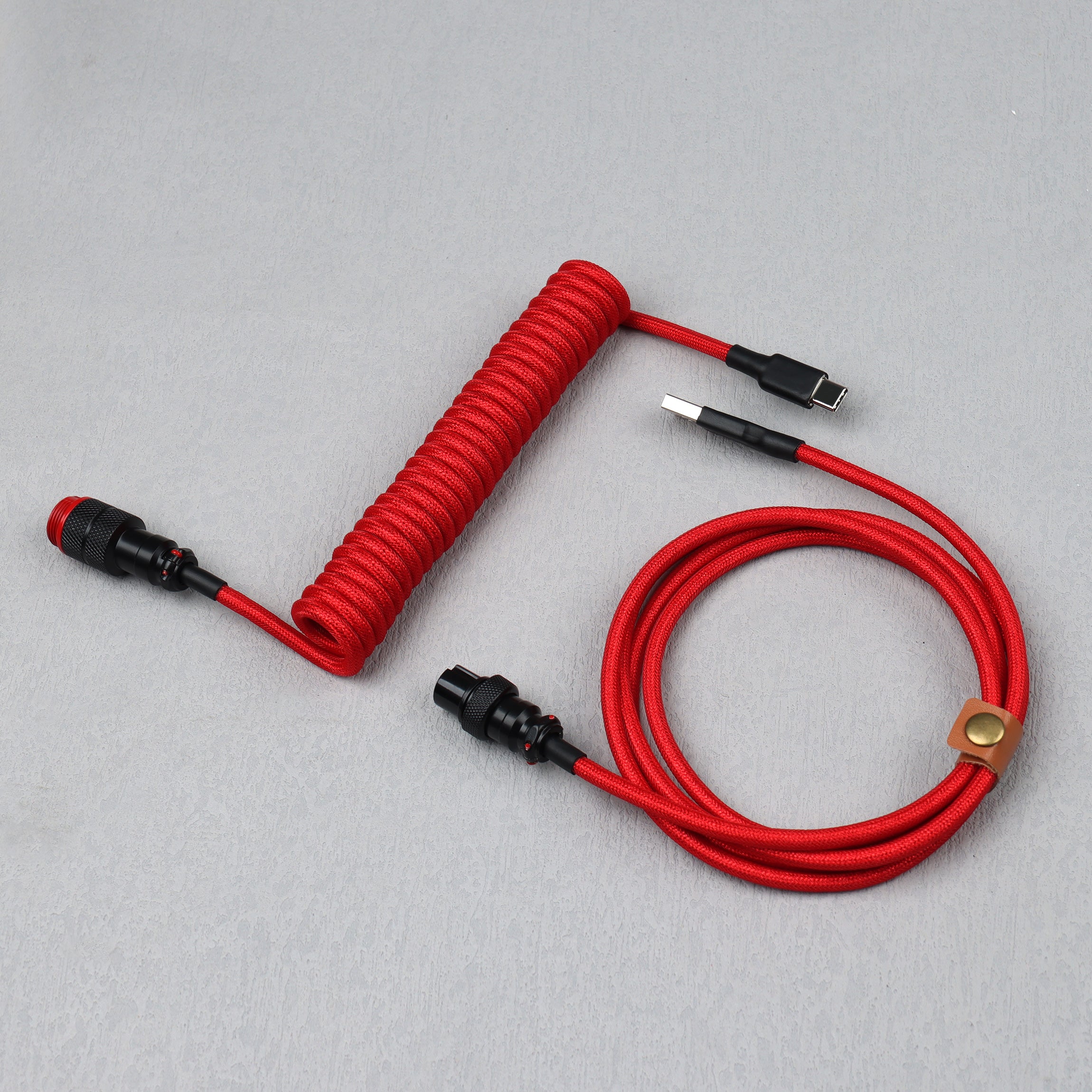 D17 Coiled Cable Type C Keyboard Coiled USB Wire with Detachable Aviat ...