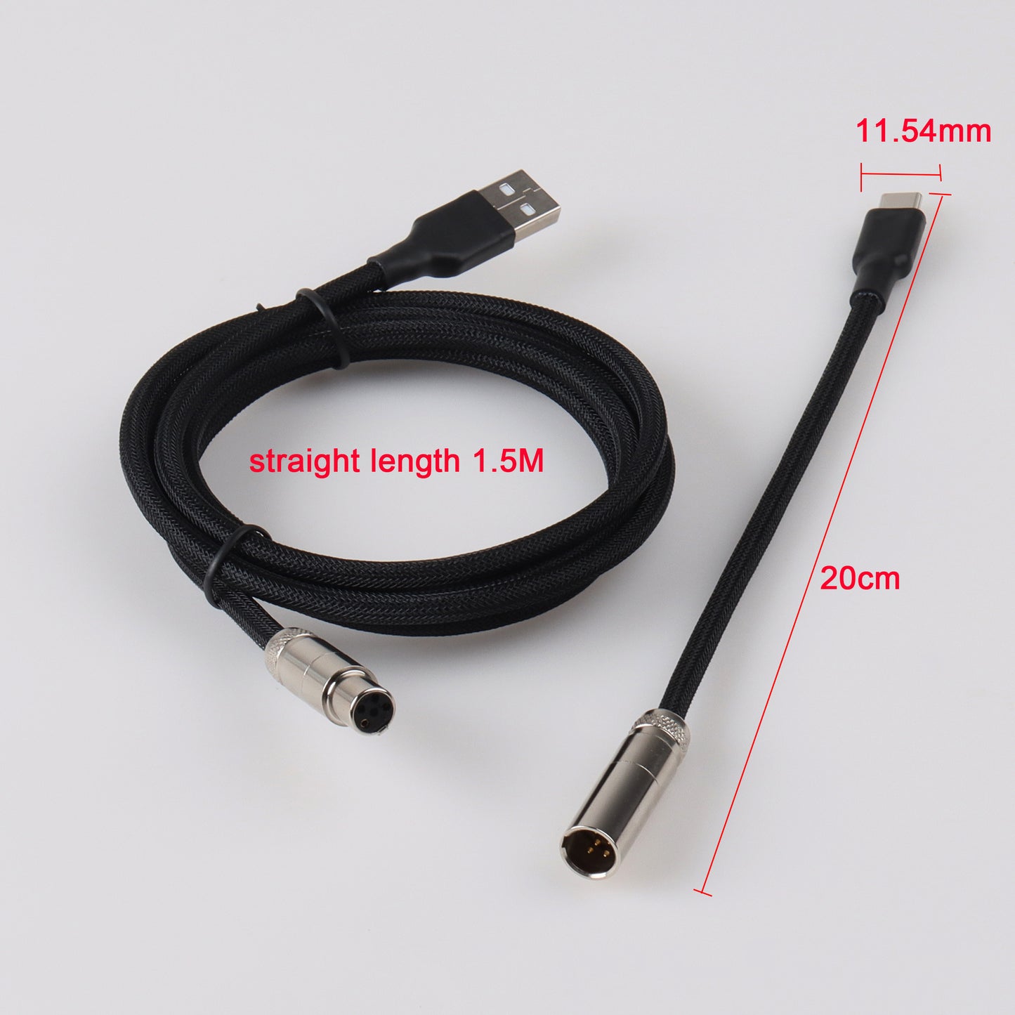 Type C USB Keyboard Wire Mini XLR Aviation Connector Cable Z6