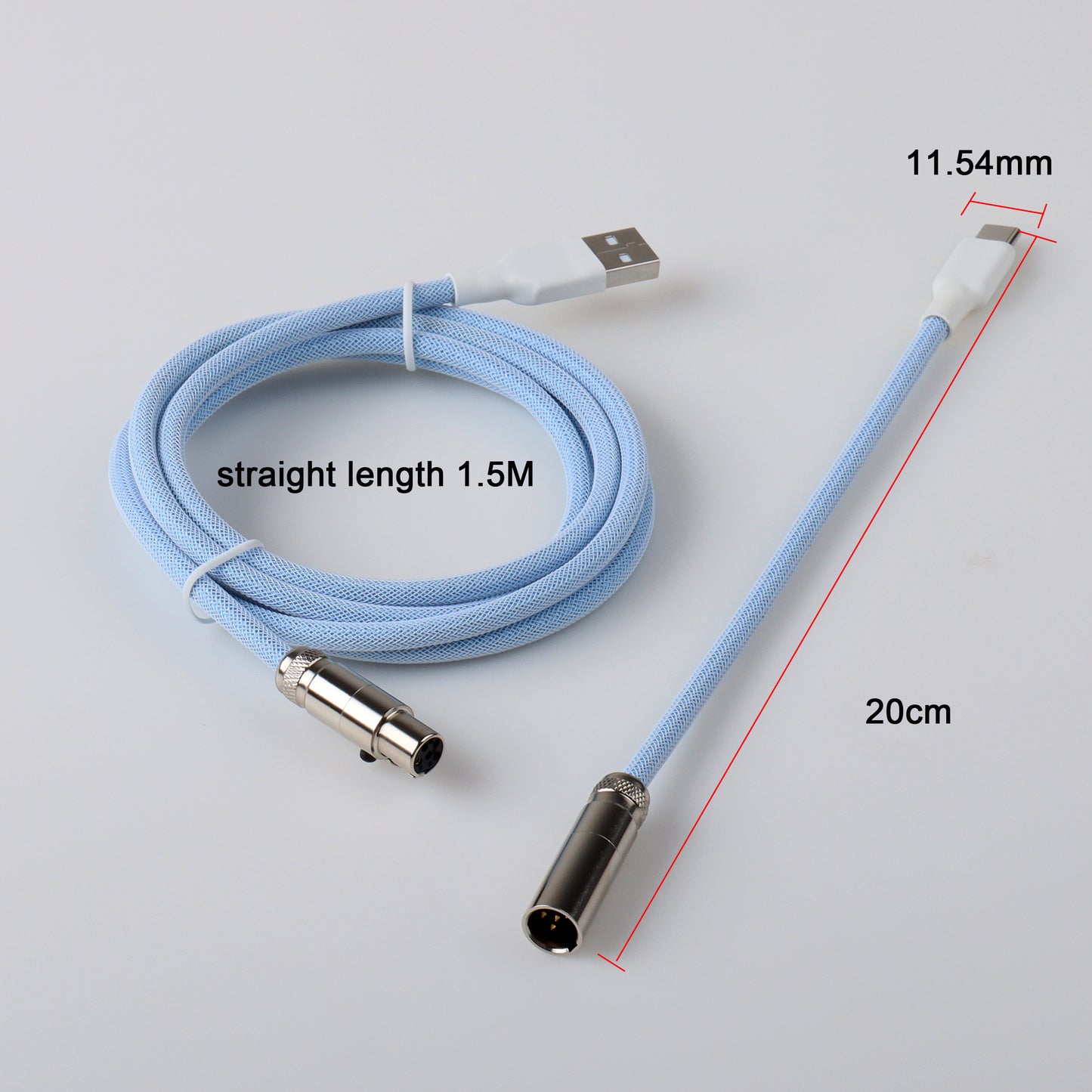 Mechanical Type C Cable Mini XLR Coiled Flexible Keyboard Cable Z3