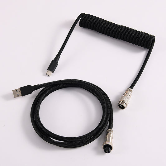 Spiral Keyboard Cable Type C Interface USB2.0 Aviation Connector Wire N912